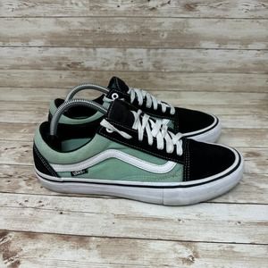 VANS Old Skool Green Black Suede Canvas Low Top Skateboarding Sneakers Men's 9.5